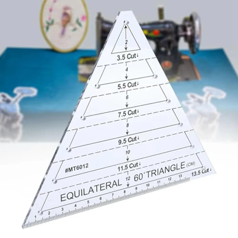 Acrylic Triangle Quilting Ruler | 60° Transparent Sewing Template Quilting Ruler Template QXL