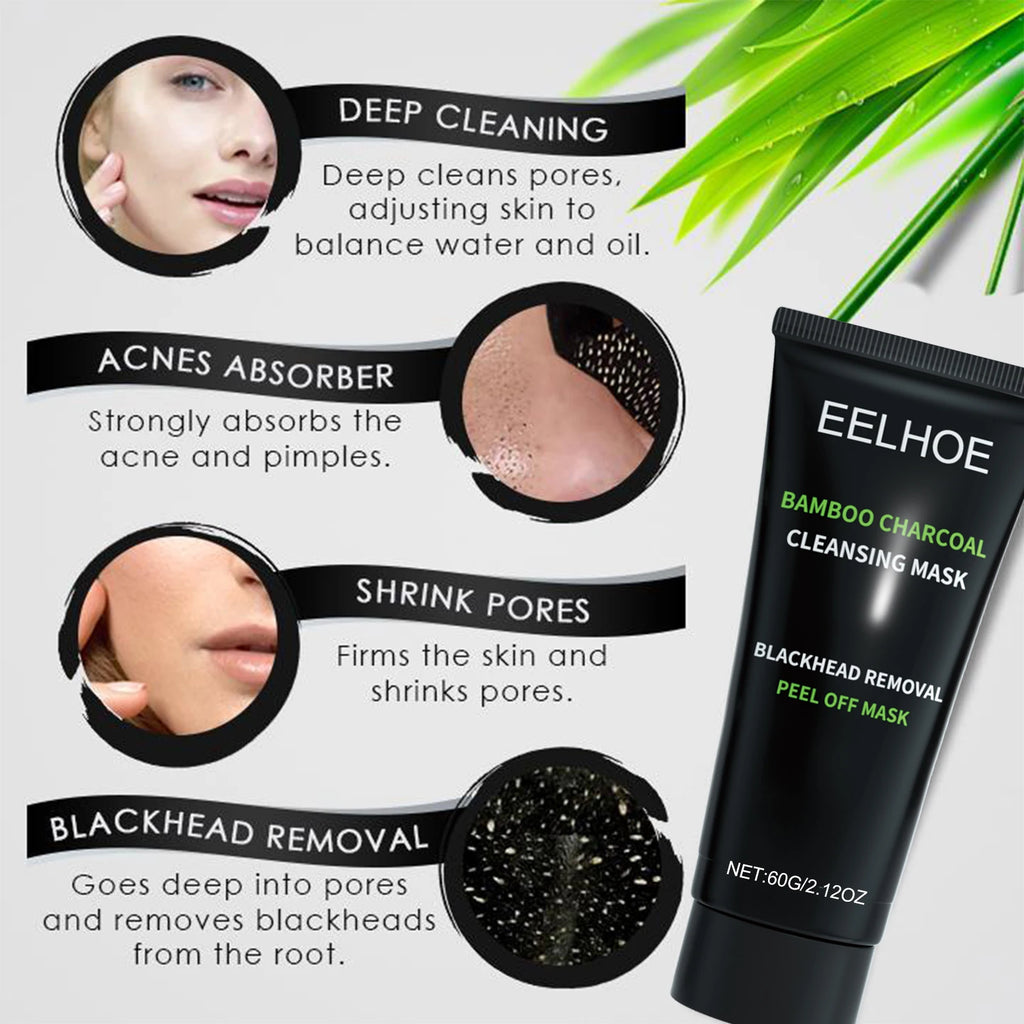 Eelhoe Bamboo Charcoal Peel-Off Mask | Deep Cleanse 60g Peel-Off Face Mask QXL