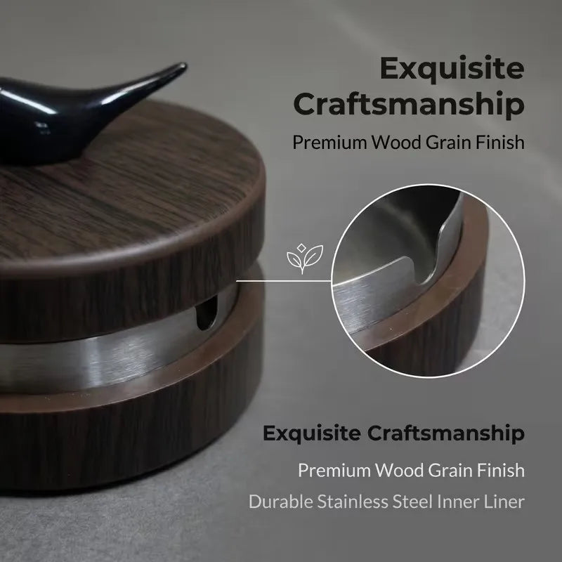 Bird-Shaped Ashtray with Lid | Windproof Stainless Steel Decorative Ashtray QXL