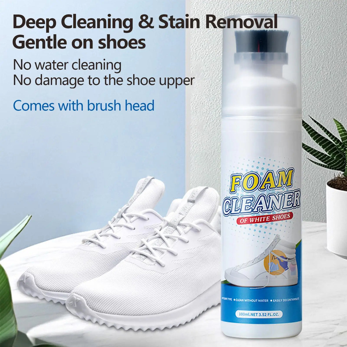 100ml No-Wash Dry Foam Shoe Cleaner | White, Suede & Leather Foam Shoe Cleaner QXL