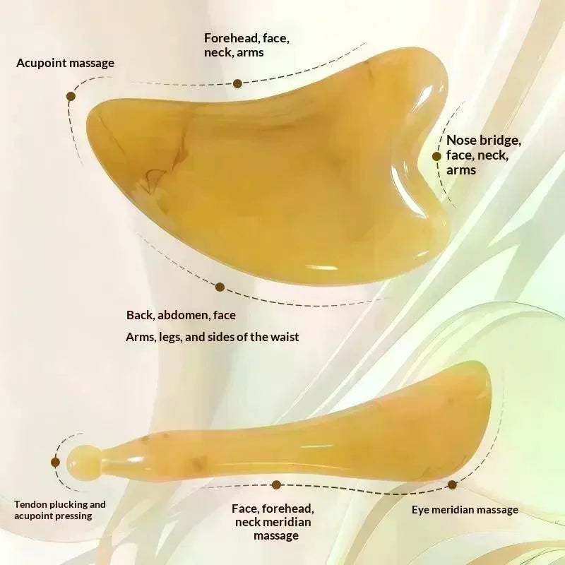 Natural Resin Gua Sha Massage Set – Facial Lifting & Body Gua Sha Massage Set QXL