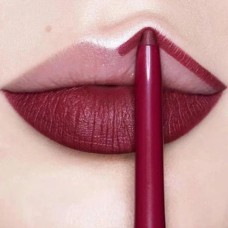 Waterproof Matte Lip Liner Pencil | 12 Colors Long-Lasting Lip Liner Pencil QXL