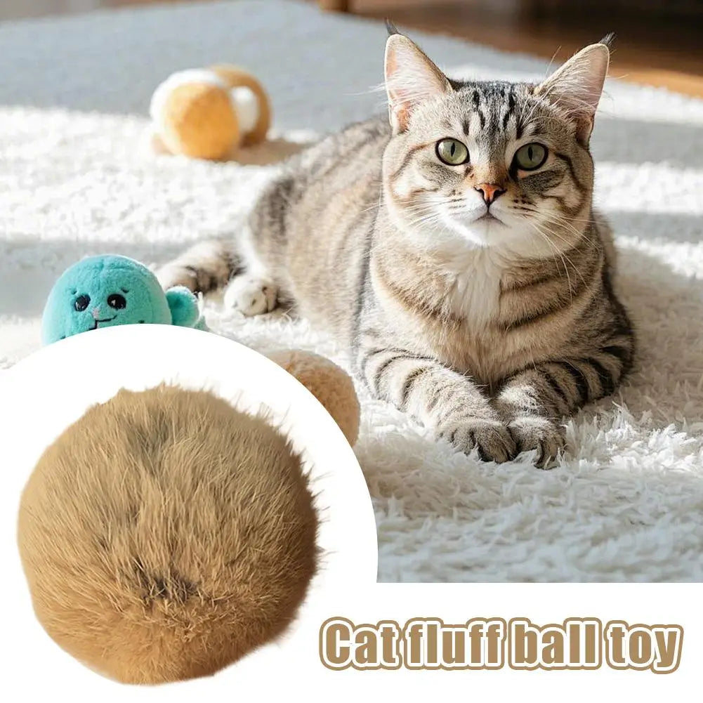 6-Pack Faux Fur Cat Toy Balls with Catnip & Silver Vine Cat Toy Balls QXL
