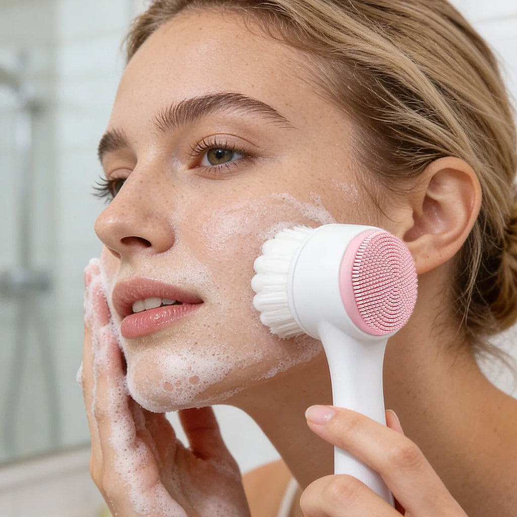 3-Pc Facial Cleansing Brush & Panda Eyebrow Trimmer Set Facial Cleansing Set QXL