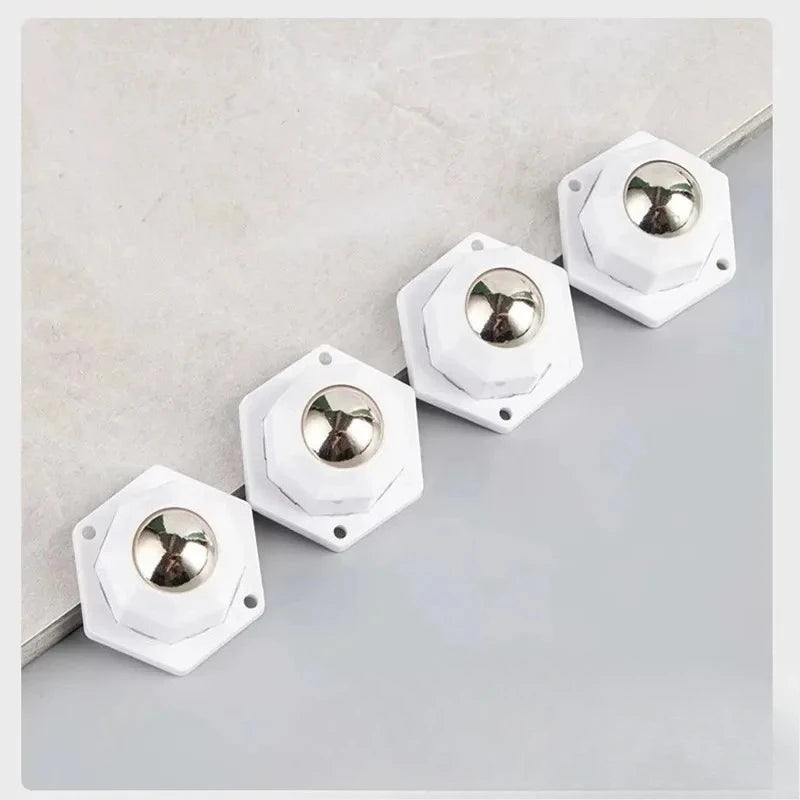 4-Pack Heavy-Duty Furniture Caster Wheels 200kg Self-Adhesive Furniture Caster Wheels QXL 4Pc White Steel Ball