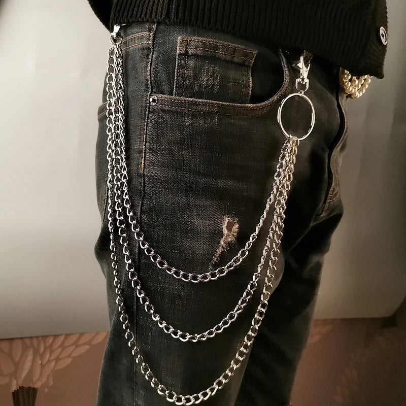 Metal Wallet Chain Belt | Punk Rock Hip-Hop Trouser Chain Metal Belt Chain QXL