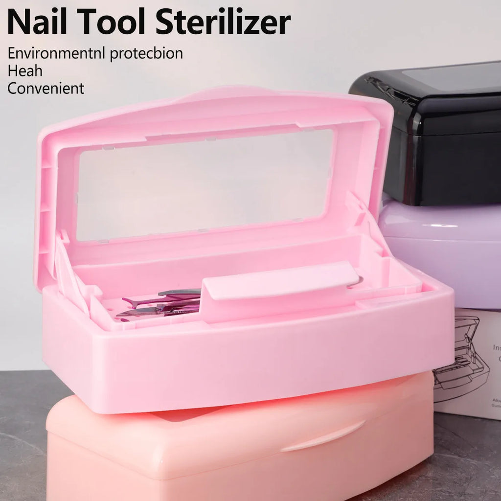 Nail Tool Sterilization Box | Alcohol Soaking & Cleaning Case Nail Tool Sterilization Box QXL