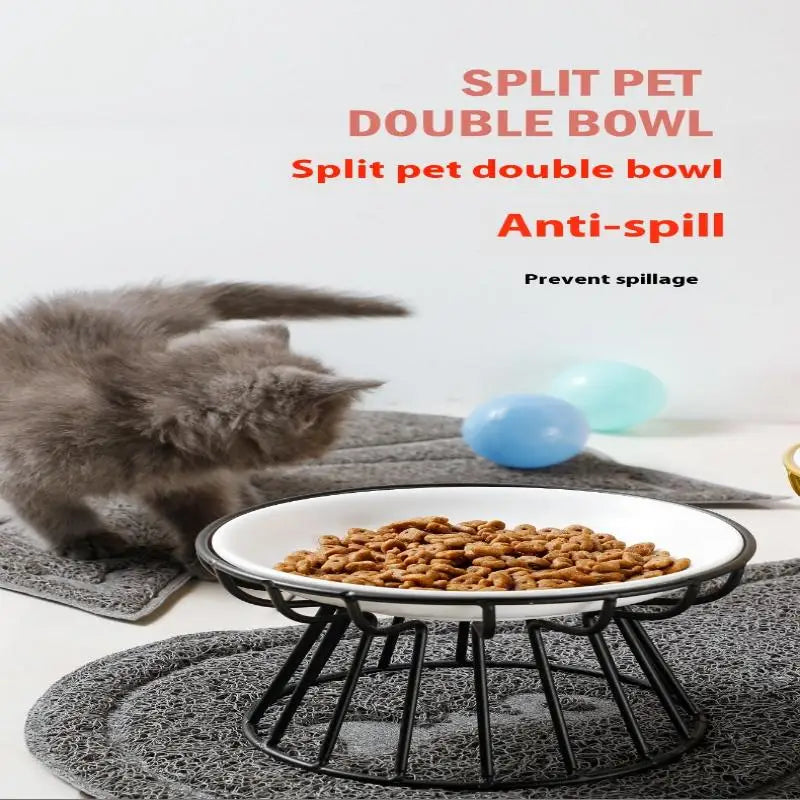 Ceramic Elevated Pet Bowl with Metal Stand | Cats & Dogs Elevated Pet Bowl QXL