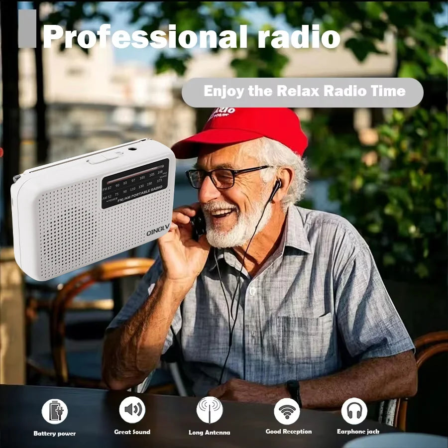 YITHOR Portable AM/FM Emergency Radio | Telescopic Antenna Portable AM/FM Radio QXL