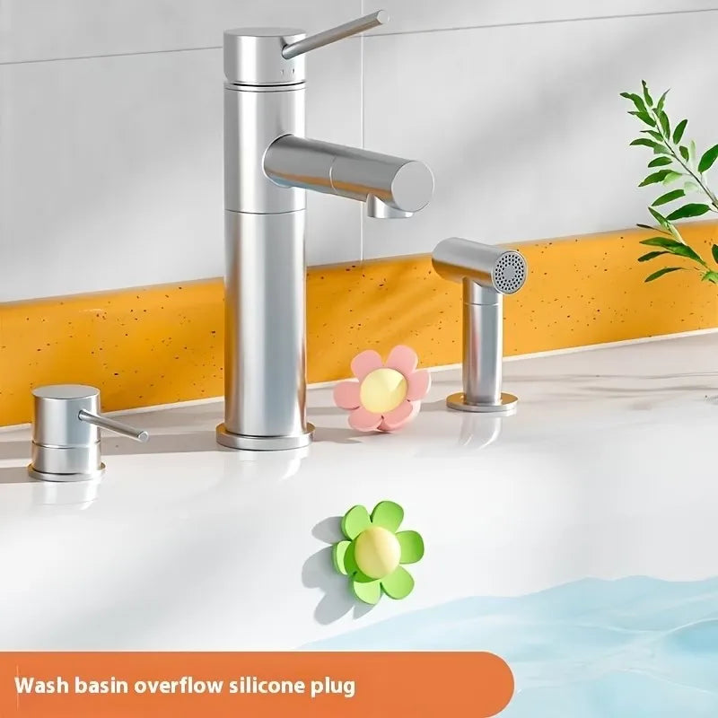 4-Pack Silicone Sink Overflow Plugs – Floral Colors Sink Overflow Plug QXL