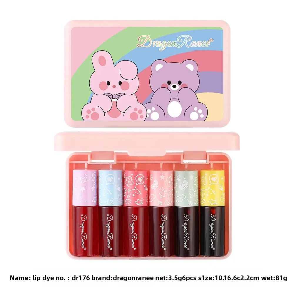 Dragon Ranee 6-Pc Hydrating Lip & Cheek Gloss Set | Mini Lip Dye Lip & Cheek Gloss Set QXL