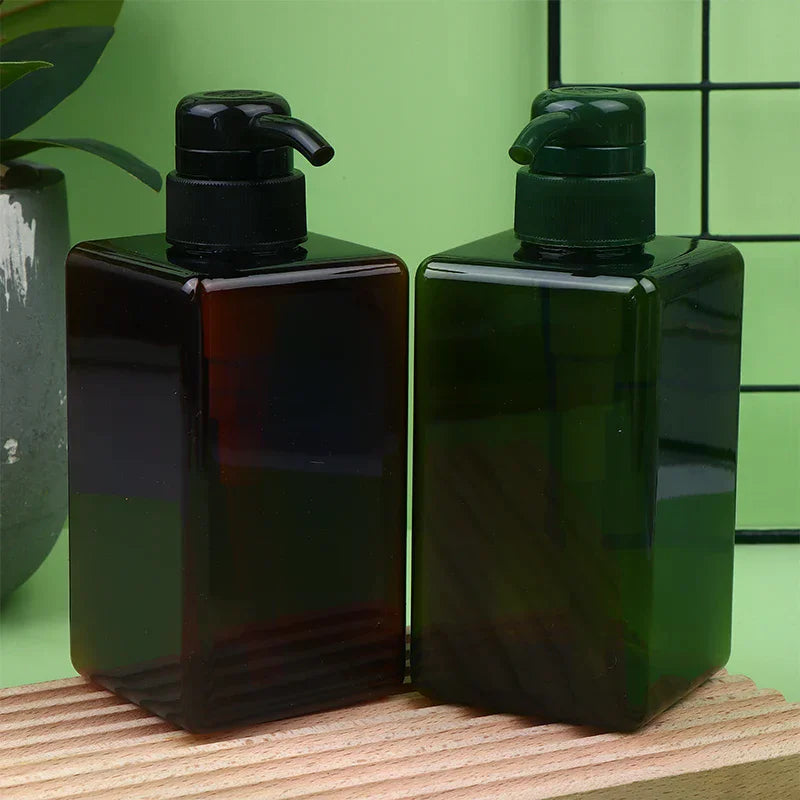 450ml Square Refillable Pump Bottle for Lotion & Shampoo Pump Dispenser Bottle QXL