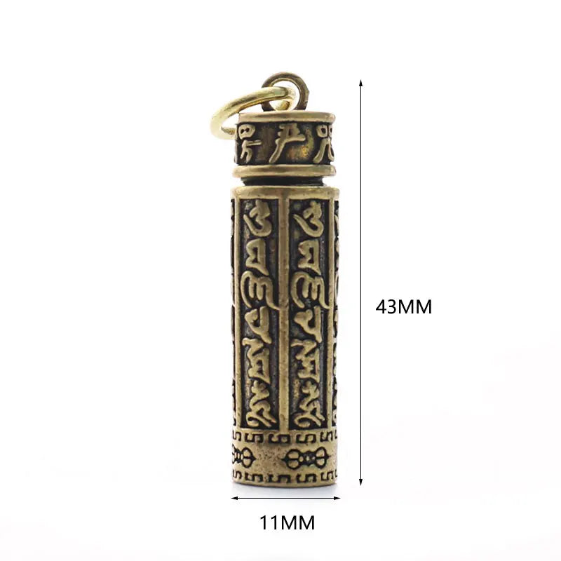 Brass Cylinder Pill Box Keychain | Compact Medicine Container Pill Box Keychain QXL one size