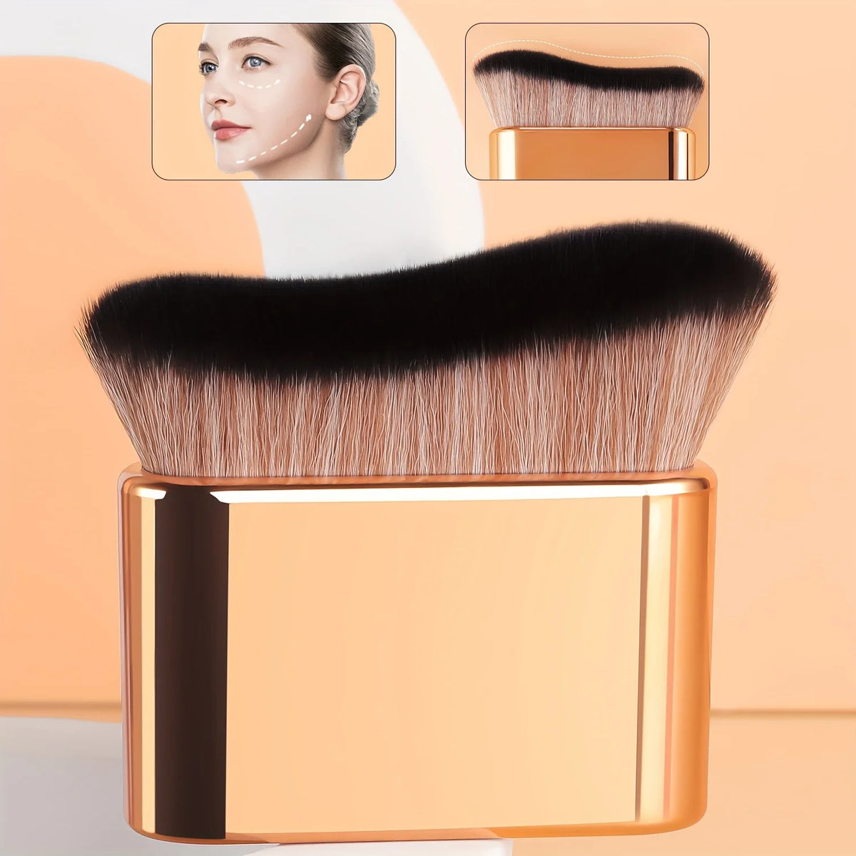 LUXEBLEND Wave Contour Makeup Brush | Foundation Blending Contour Makeup Brush QXL
