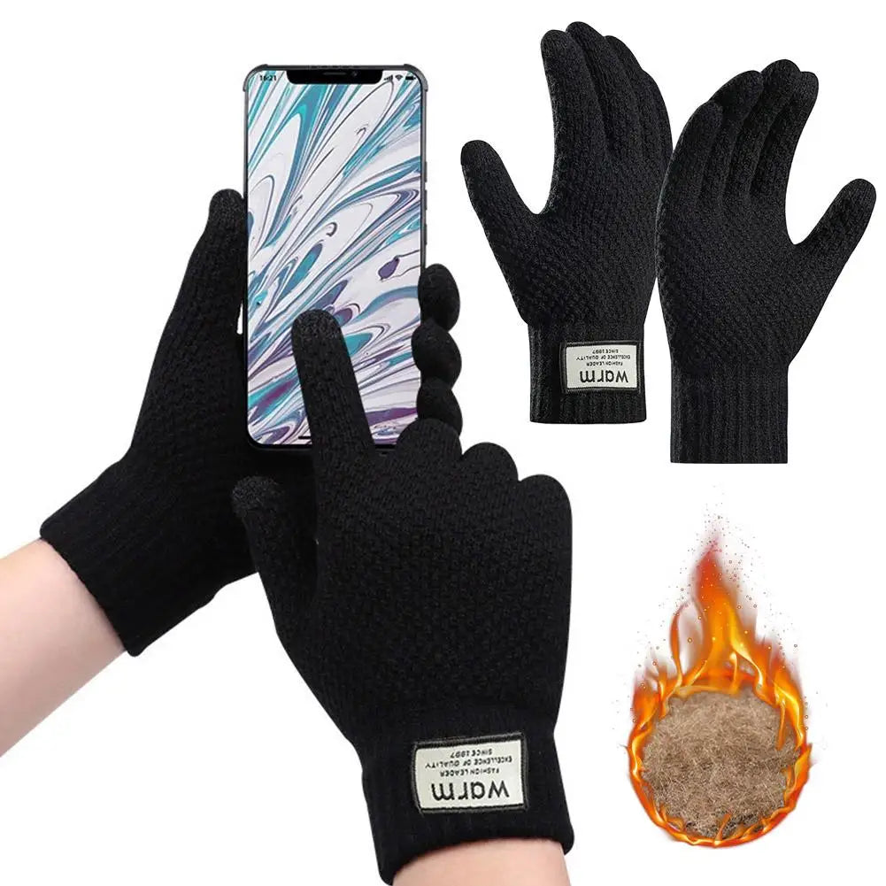 Fleece-Lined Touchscreen Winter Gloves – Unisex Pineapple Pattern Winter Touchscreen Gloves QXL