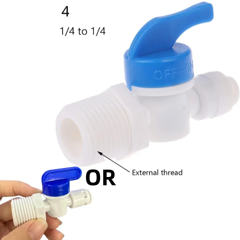 1/4" Ball Valve Inline Tap | Quick Connect Push Fit RO Filter Inline Ball Valve QXL 414 to 12