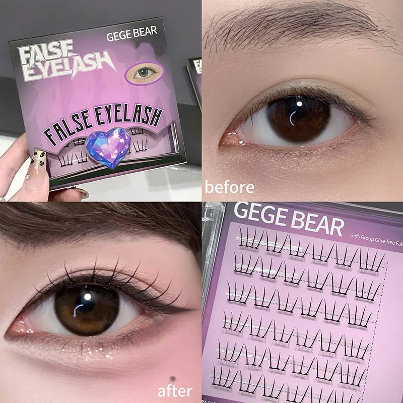 Gege Bear K-Pop Glue-Free False Lashes | Natural & Fluffy False Eyelashes QXL 1