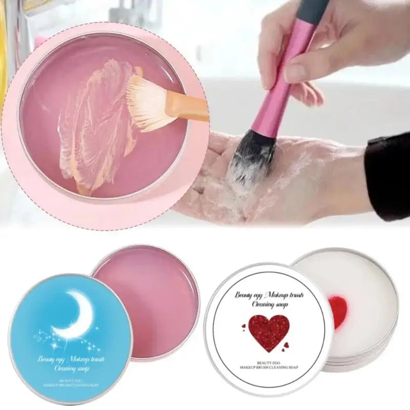 Makeup Brush Cleansing Soap Kit with Silicone Scrub Pad Brush Cleansing Soap QXL
