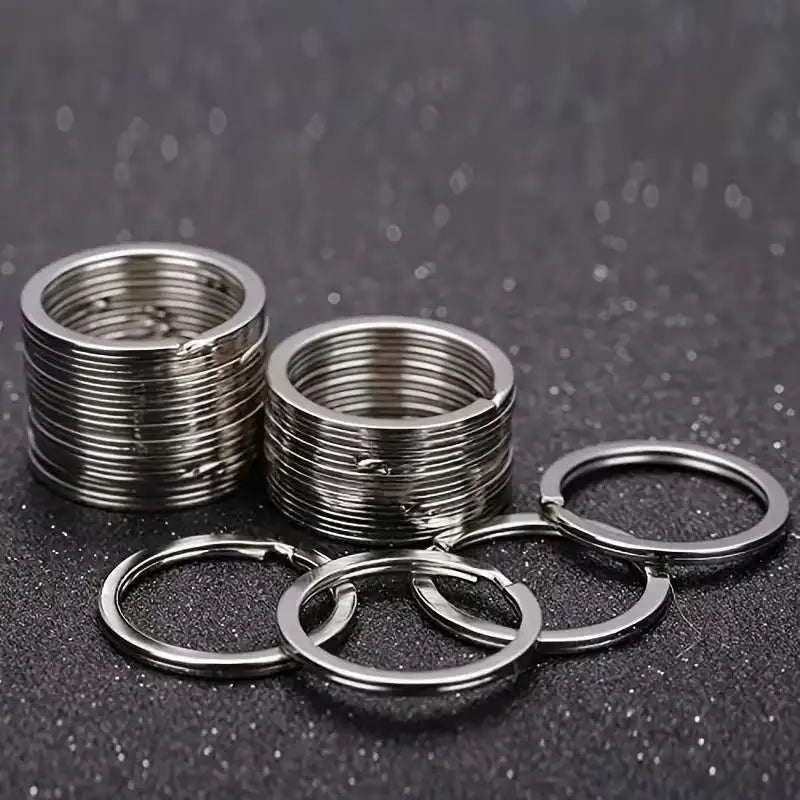 10-Pack 304 Stainless Steel Key Rings – 1" Flat Split Rings Stainless Steel Key Rings QXL