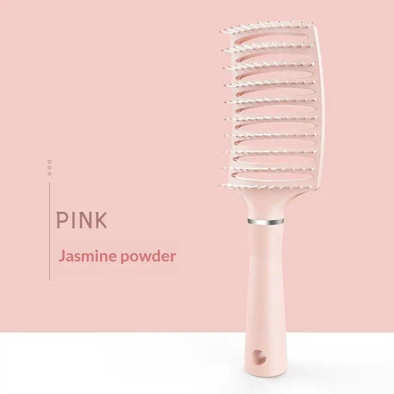 Anti-Static Cushion Hair Brush – Scalp Massage & All Hair Types Cushion Hair Brush QXL A Pink