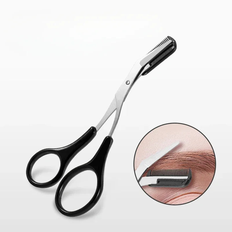 Stainless Steel Eyebrow Trimmer with Comb | Shaping Tool Eyebrow Trimmer QXL