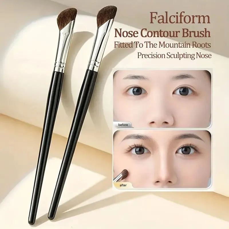 Professional Nose Contour Brush | Soft Horsehair Bristles Nose Contour Brush QXL