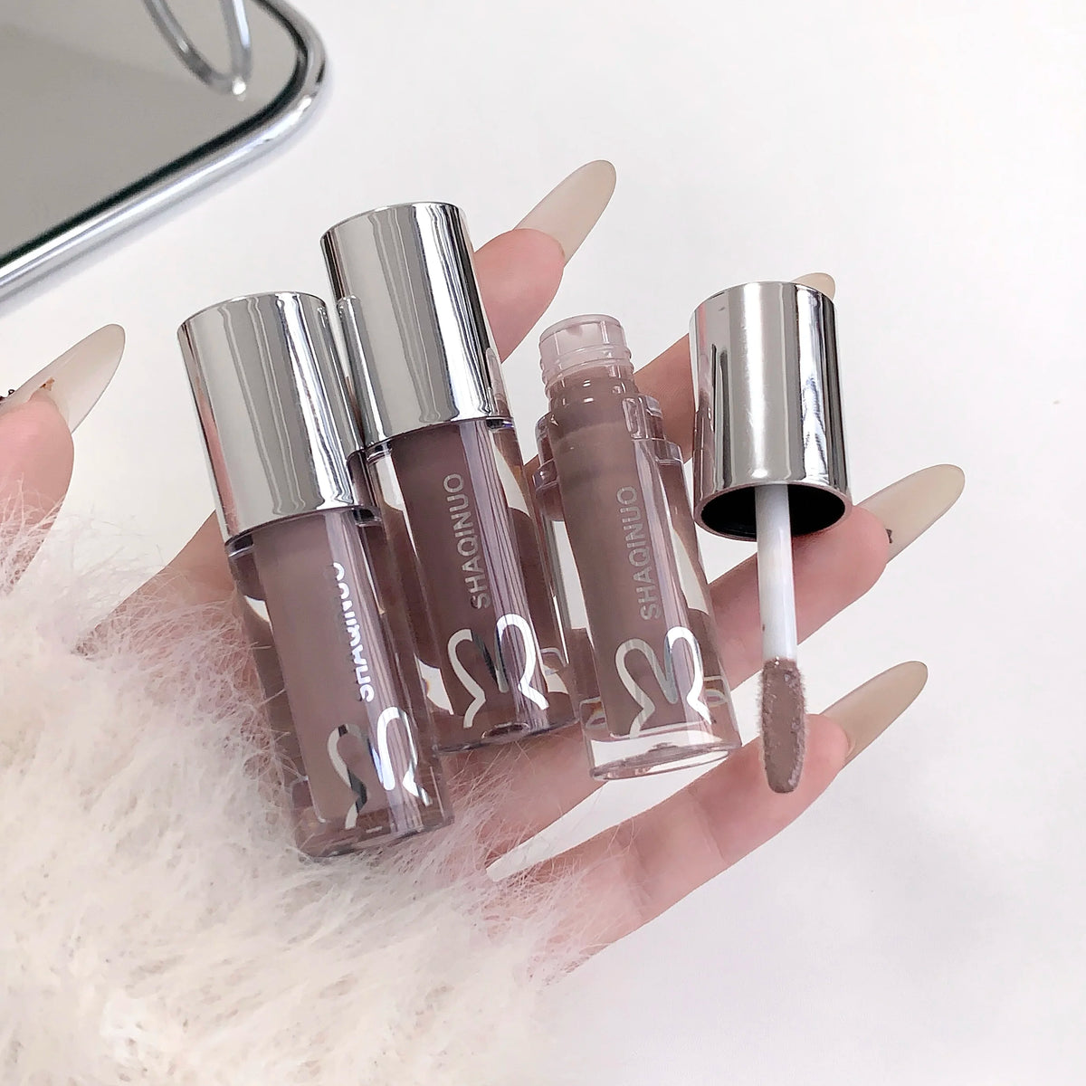 Pearlescent Mirror Lip Gloss | Sparkling Moisturizing Lip Oil Mirror Lip Gloss QXL