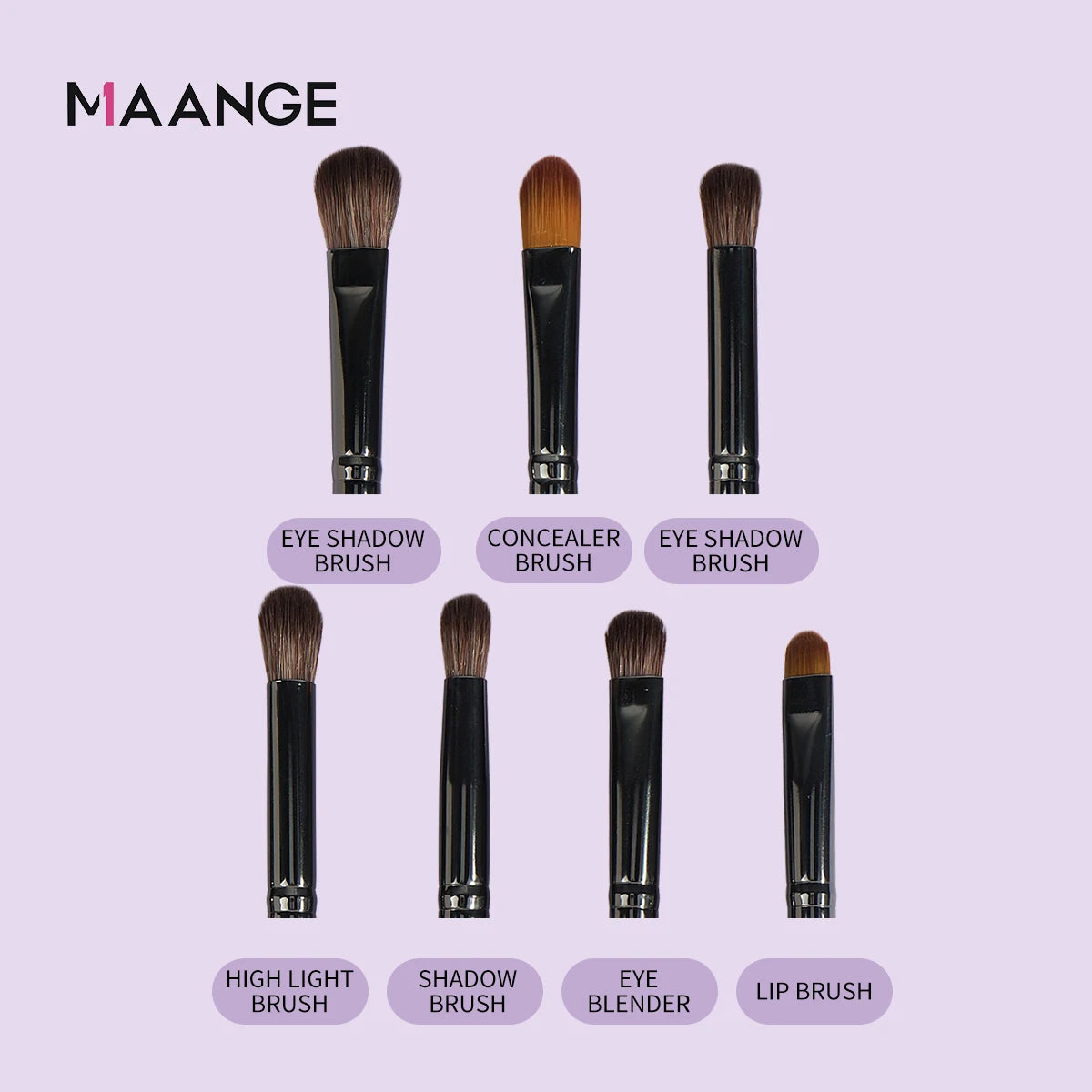 MAANGE 7-Piece Eye Makeup Brush Set | Eyeshadow & Lip Eye Makeup Brush Set QXL