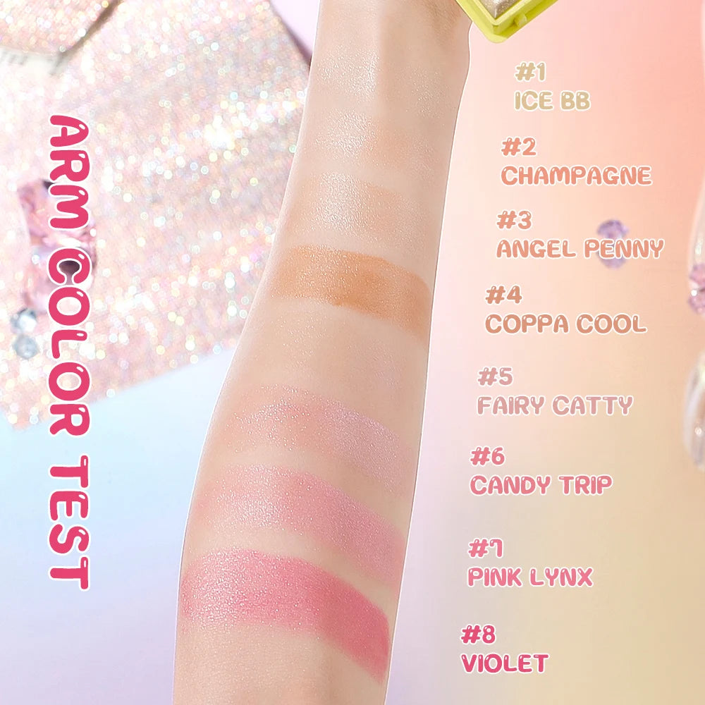 TVLV 8-Color Shimmer Highlighter Palette – Face & Eye Glow Shimmer Highlighter Palette QXL