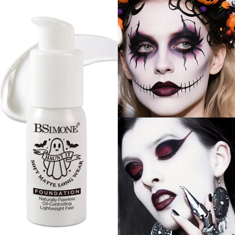 White Liquid Foundation – Full Coverage Goth & Cosplay Makeup Liquid Foundation QXL