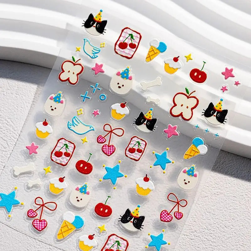 3D Cartoon Bear Nail Stickers | DIY Manicure Decals Nail Art Stickers QXL Cute Bear