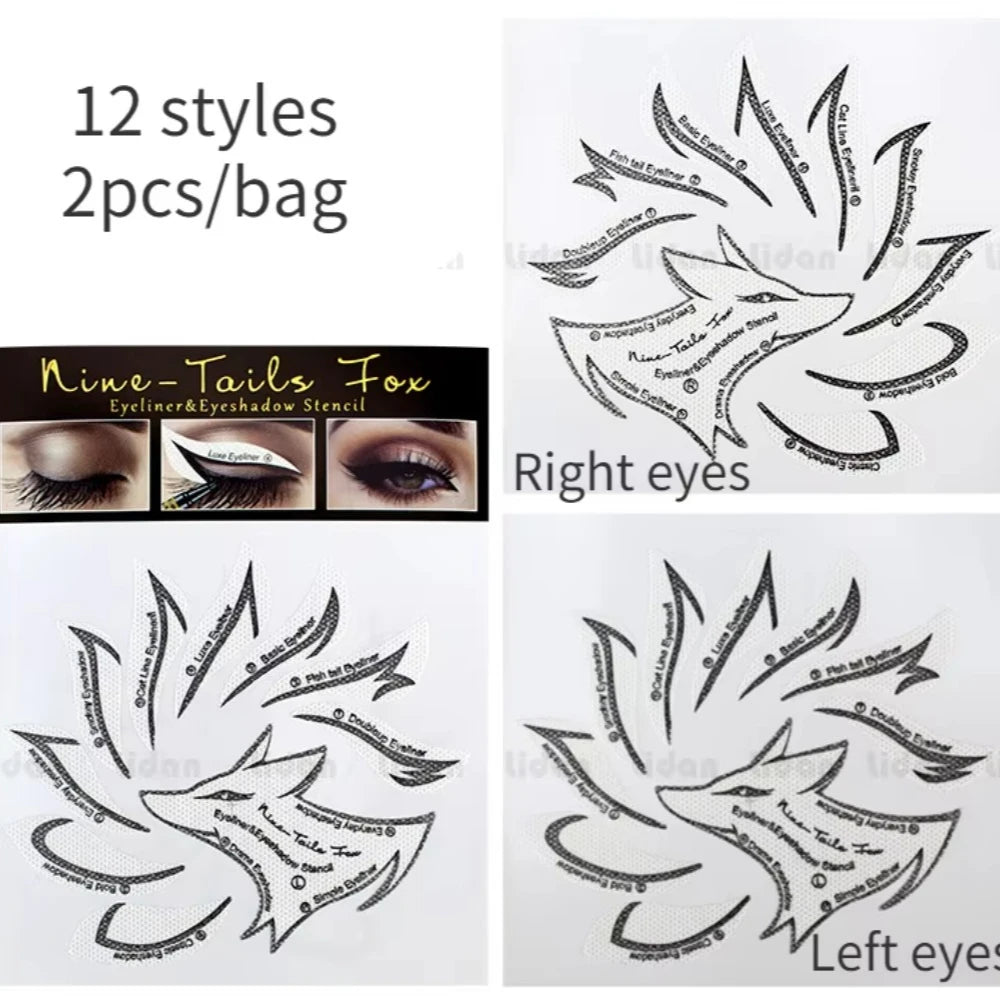Fox Eye Makeup Stencils – Eyeliner, Eyebrow & Shadow Templates Eye Makeup Stencil QXL