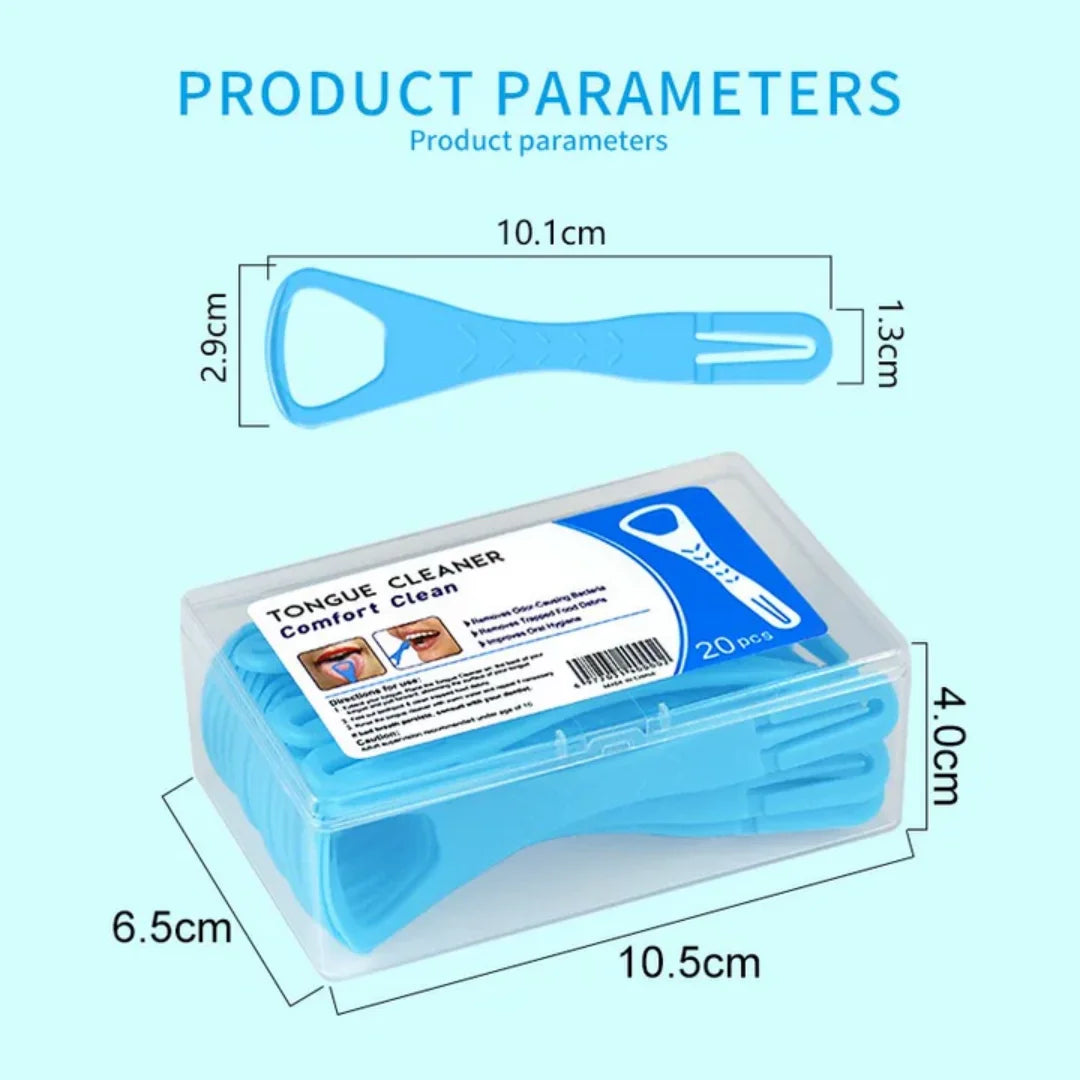 20-Pack Foldable Tongue Scraper & Dental Pick | 2-in-1 Oral Care Tongue Scraper Set QXL