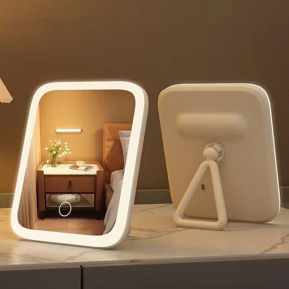 LED Makeup Mirror | 3-Color Light, Touch Control, USB LED Vanity Mirror QXL