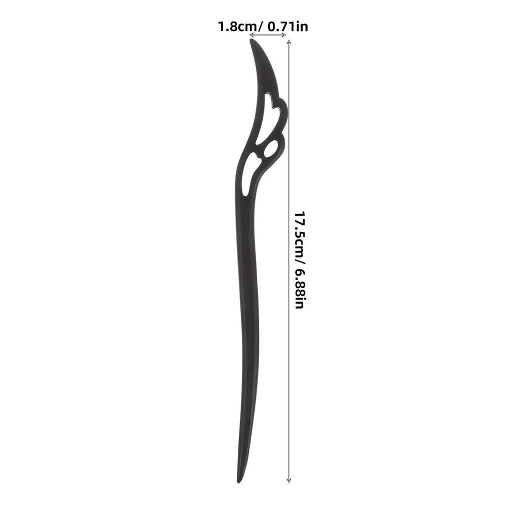 Ebony Wood Hair Stick | Chinese Vintage Hairpin for Buns Wood Hair Stick QXL