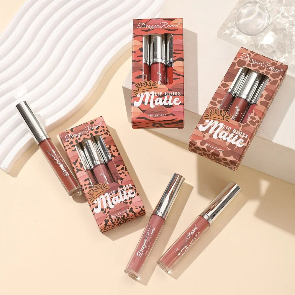 Dragon Ranee 3-Pack Matte Liquid Lipstick Set | Long-Lasting Liquid Lipstick Set QXL