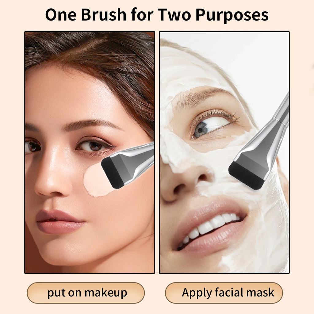 Ronshadow Foundation Brush, Palette & Spatula 4-Pc Set Makeup Brush Set QXL