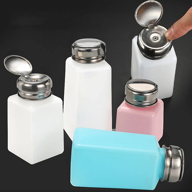 Antistatic Pump Dispenser Bottle 100/200/250ml – Nail & Alcohol Pump Dispenser Bottle QXL