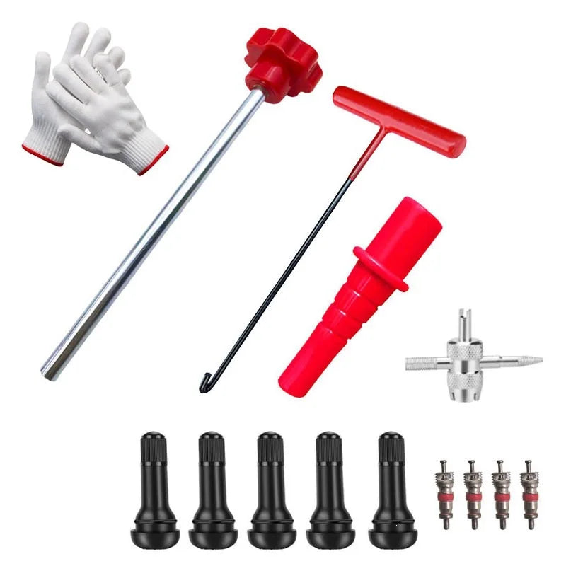 Tire Valve Stem Tool Kit | T-Handle Puller & Installer Set Tire Valve Tool Kit QXL 13pc
