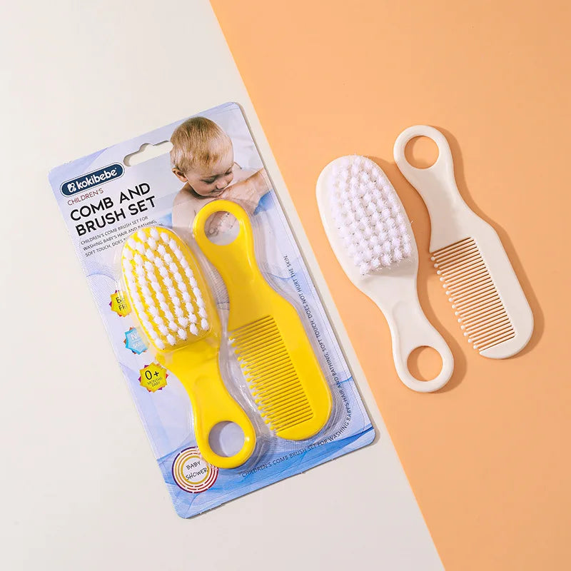 2-Piece Baby Hairbrush & Comb Set | Soft Brush for Newborns Baby Hair Brush Set QXL