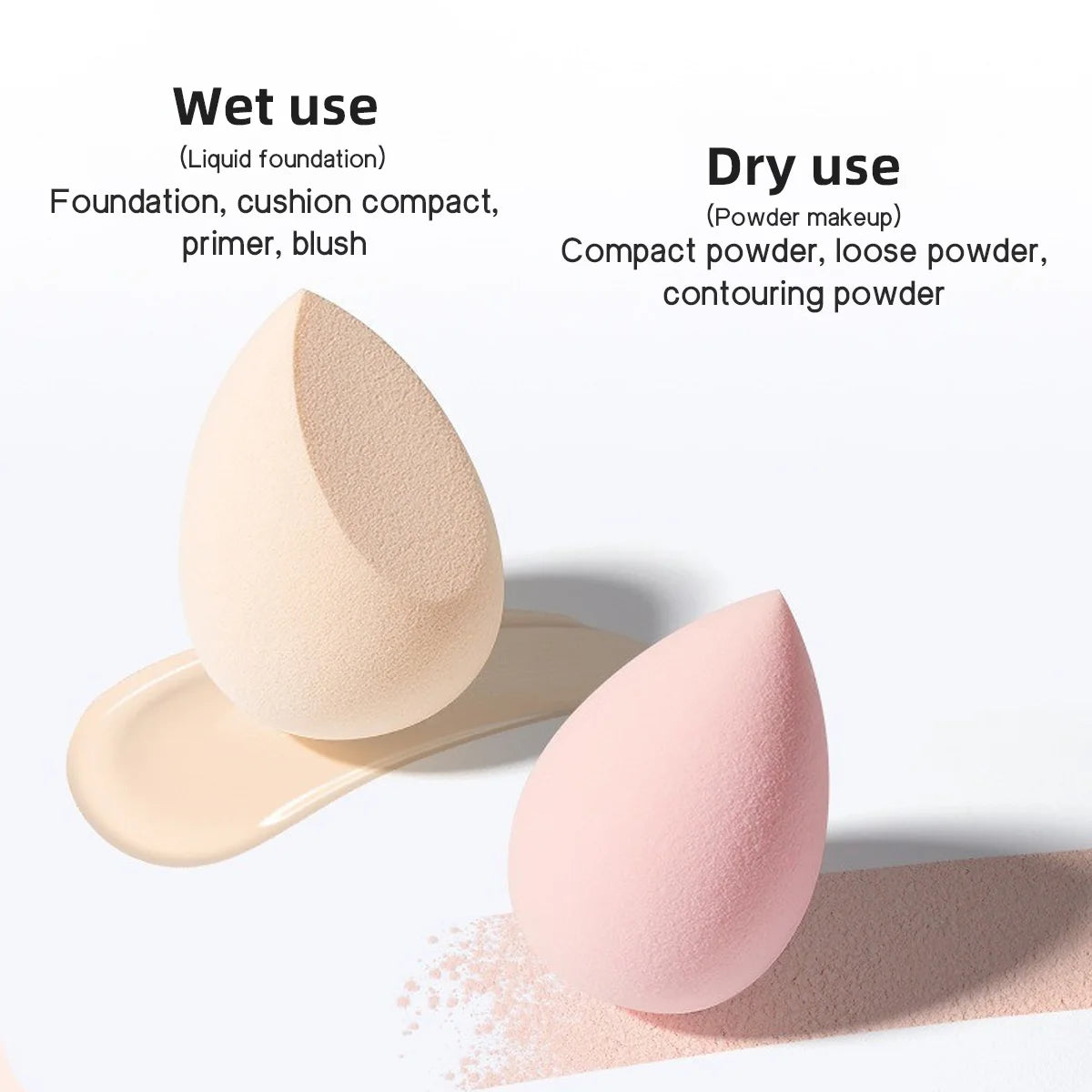 6-Pack Makeup Blending Sponges | Wet & Dry Beauty Egg Set Makeup Blending Sponge QXL