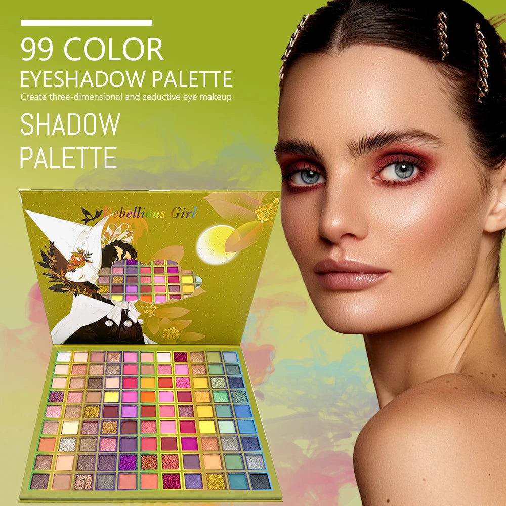 VERONNI 99-Color Eyeshadow Palette | Matte Shimmer Glitter Eyeshadow Palette QXL