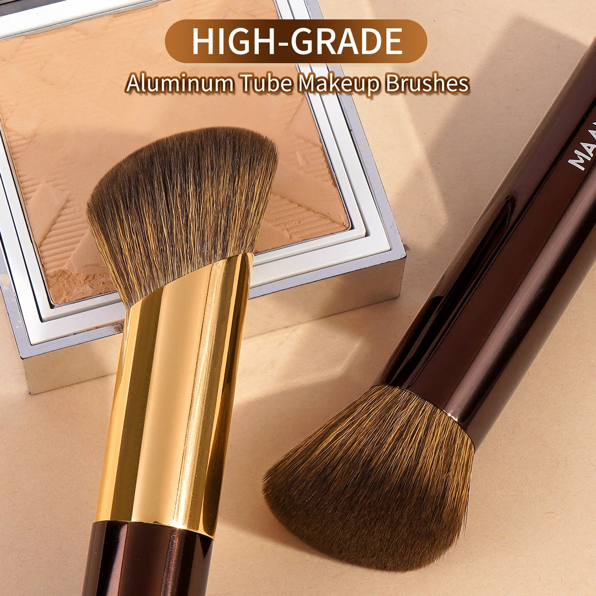 MAANGE 2-Pc Foundation & Contour Sculpting Makeup Brush Set Makeup Brush Set QXL