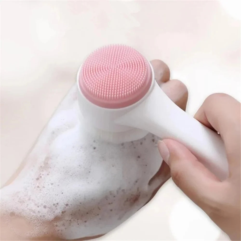 3D Double-Sided Silicone Facial Cleansing Brush | Exfoliator Facial Cleansing Brush QXL