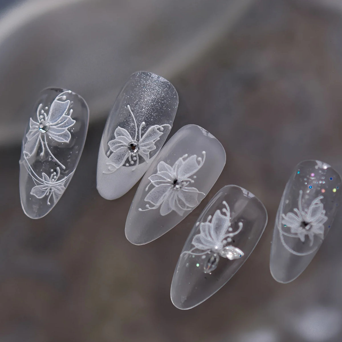 5D Butterfly Rhinestone Nail Stickers – Ballet Style Decals Nail Art Stickers QXL