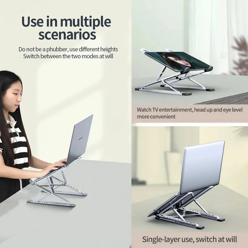 Aluminum Adjustable Laptop Stand | Foldable Portable Cooling Laptop Stand QXL