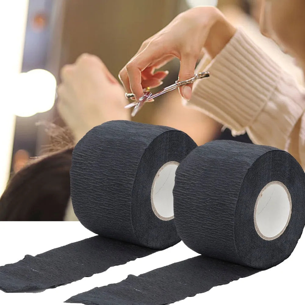 2-Pack Black Disposable Barber Neck Strips | Flexible Paper Barber Neck Strips QXL