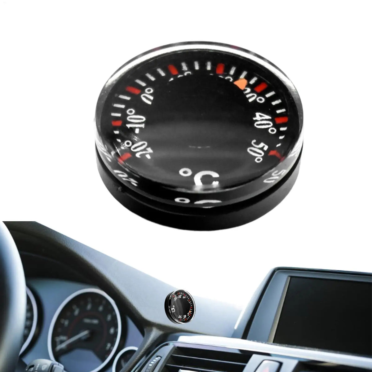 Mini Circular Car Thermometer | Waterproof Dial, High Accuracy Car Dial Thermometer QXL