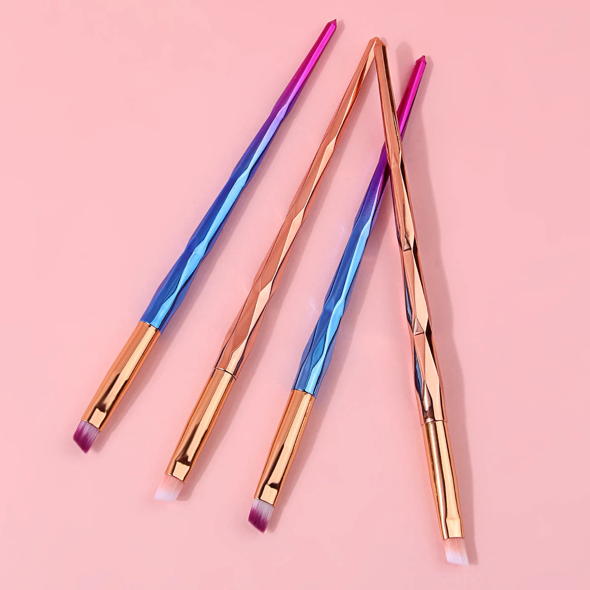 KOSSHOW 2-Pack Eyeliner & Eyeshadow Brushes | Ombre Handle Eye Makeup Brush Set QXL