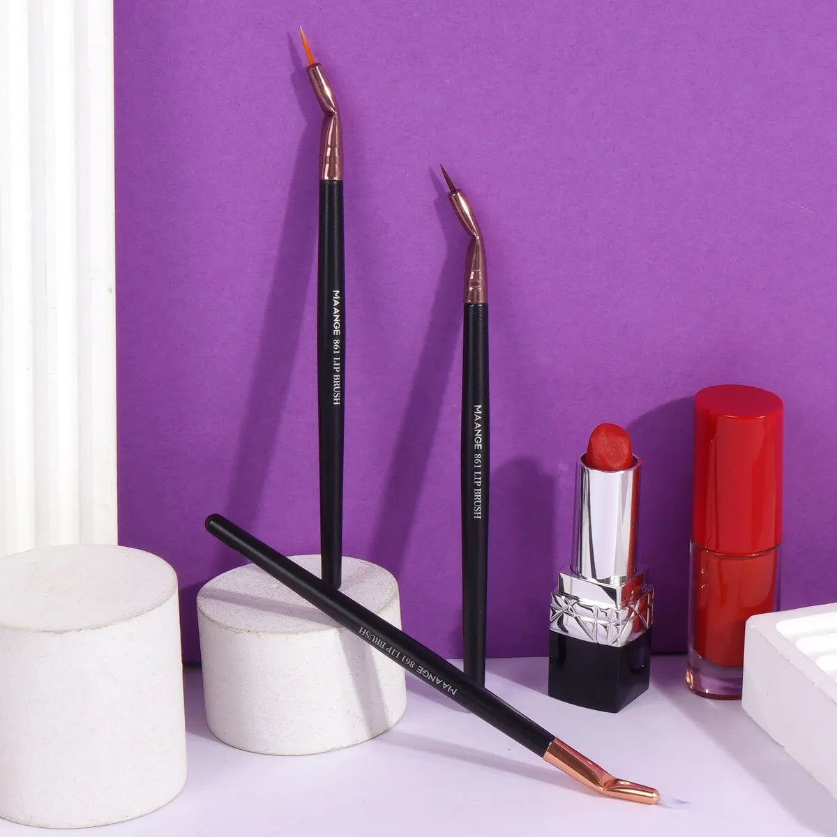 MAANGE 3-Piece Precision Eyeliner Brush Set – Angled & Flat Eyeliner Brush Set QXL